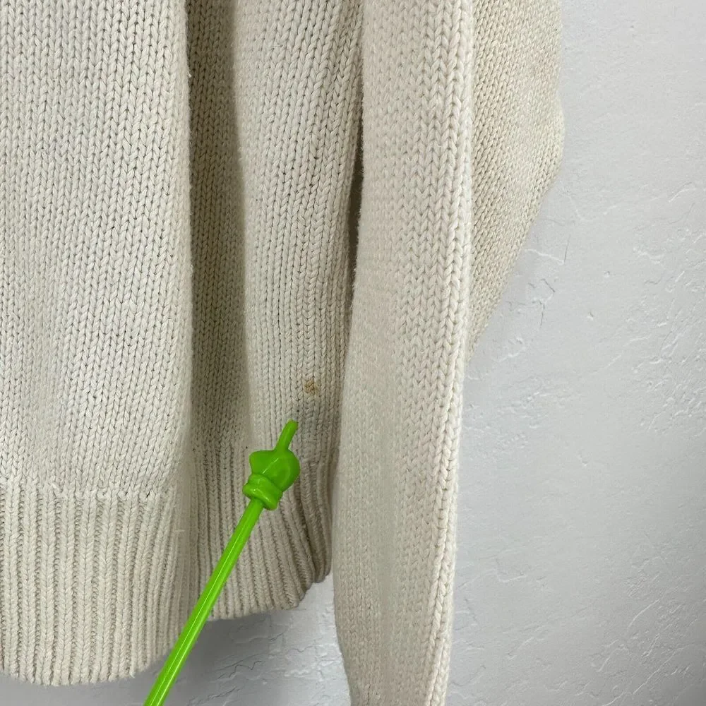 Vintage Structure Sweater Mens‎ Large Cream Dolman Sleeve Crew Neck Minimalist